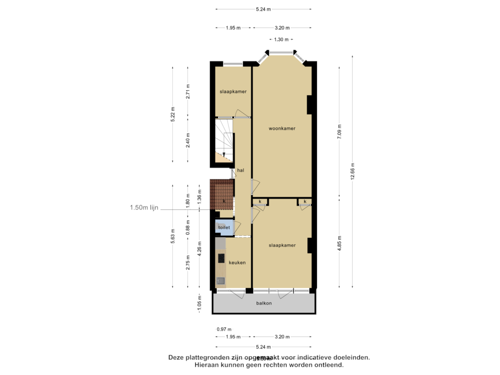 Bekijk plattegrond van 1_1e verdieping van Boerhaavelaan 36-A1