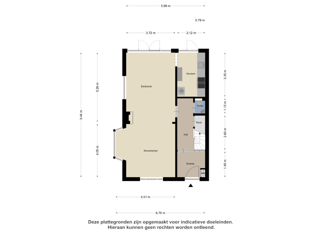 Bekijk plattegrond van Begane Grond van Warandelaan 47