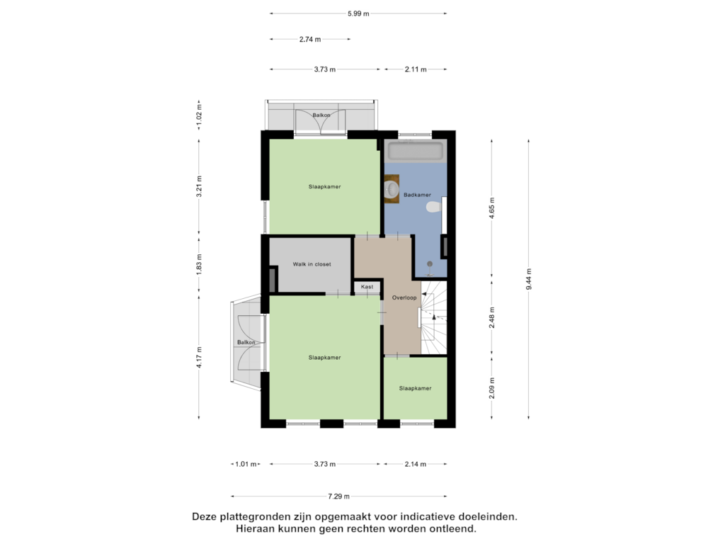 Bekijk plattegrond van Eerste Verdipeing van Warandelaan 47