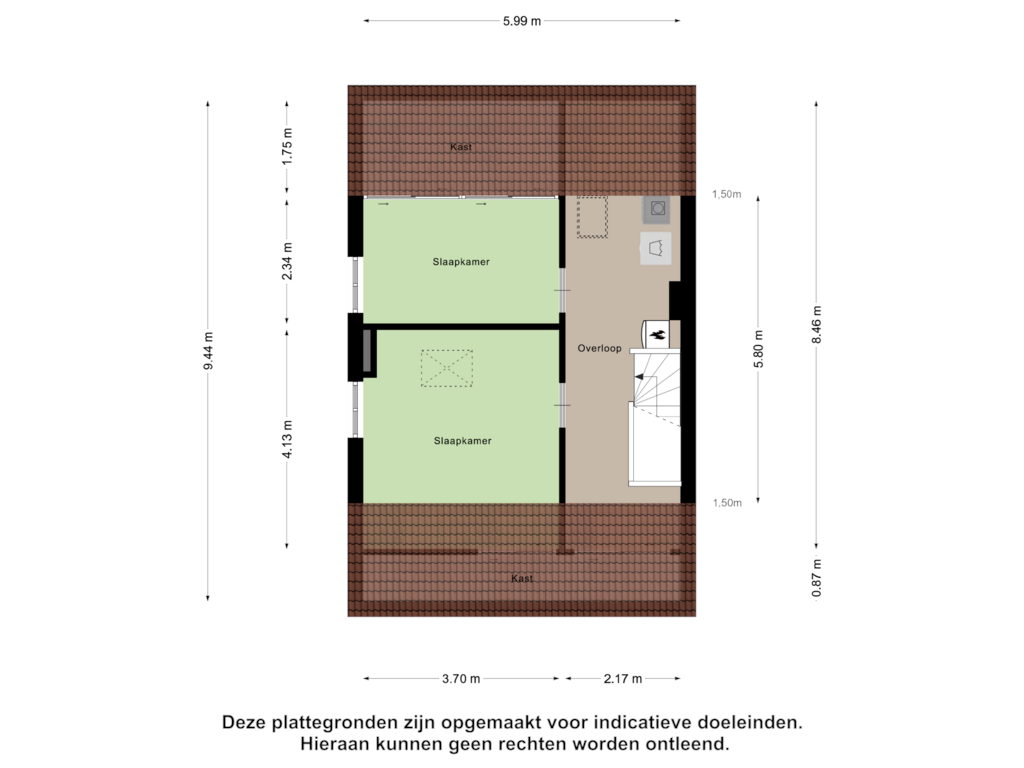 Bekijk plattegrond van Tweede Verdieping van Warandelaan 47