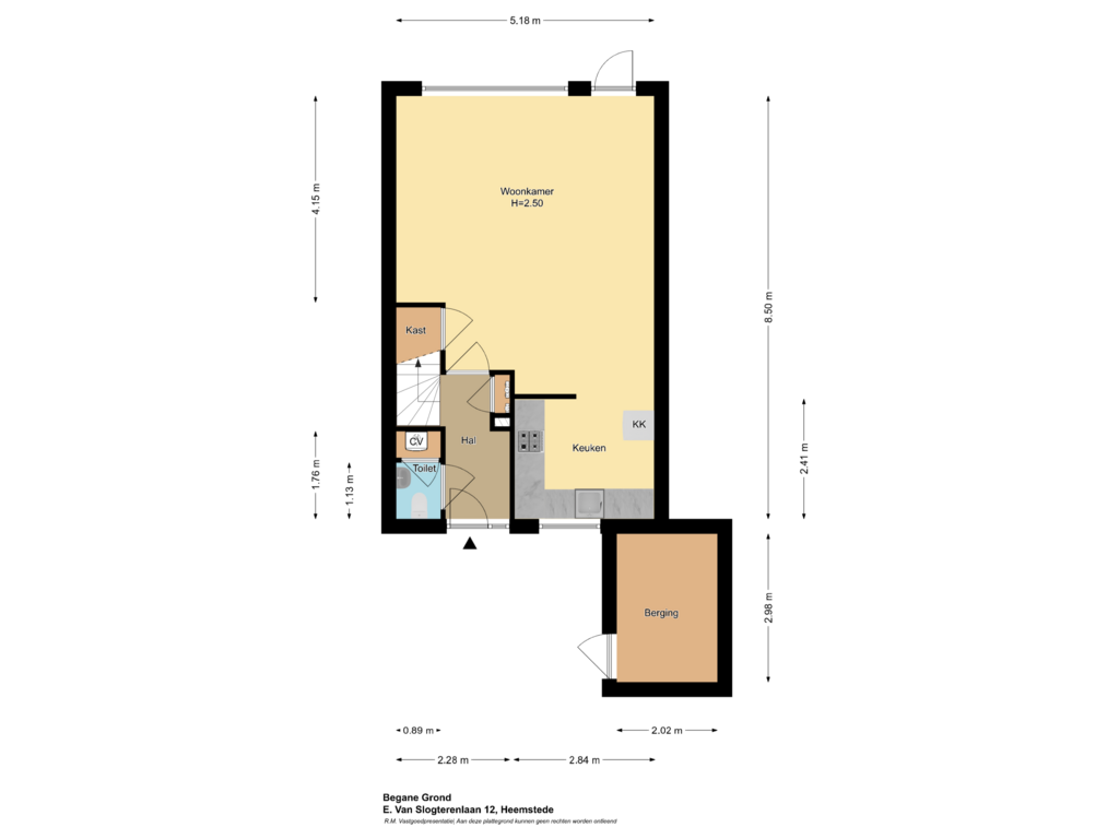 View floorplan of Begane Grond of E. van Slogterenlaan 12