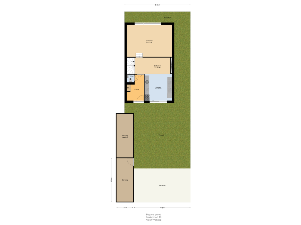 View floorplan of Situatie of Zuiderpoort 10