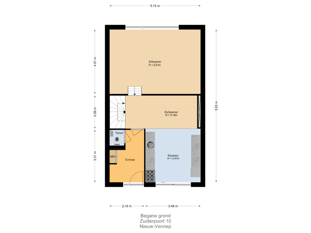 View floorplan of Begane grond of Zuiderpoort 10