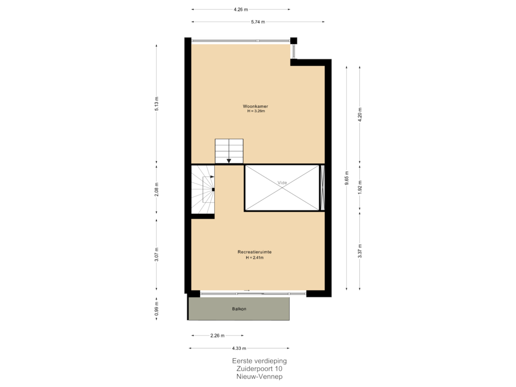 View floorplan of Eerste verdieping of Zuiderpoort 10