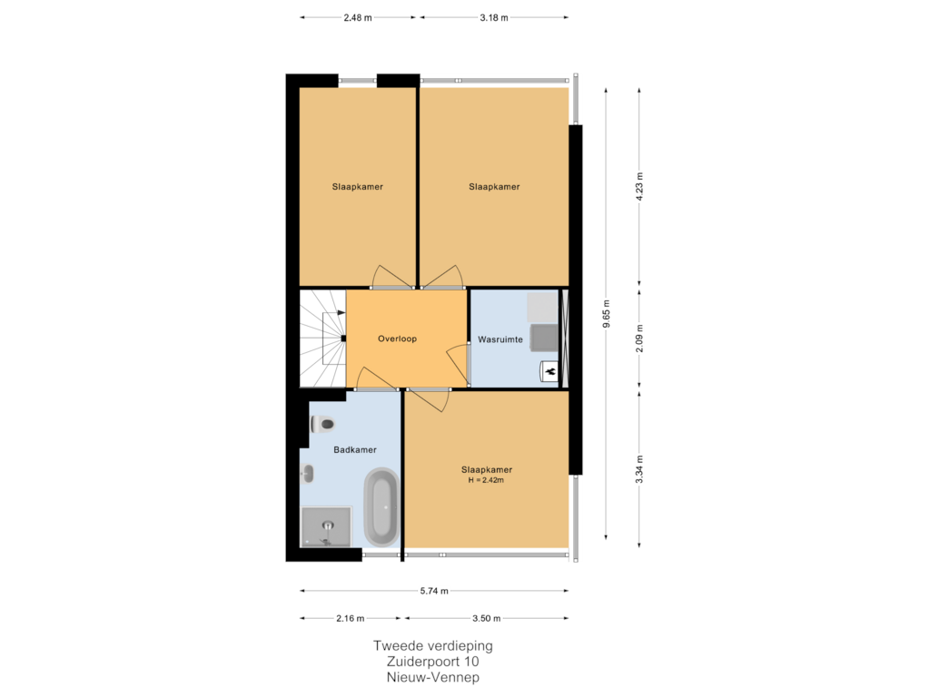 View floorplan of Tweede verdieping of Zuiderpoort 10