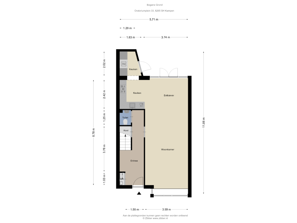 View floorplan of Begane Grond of Oratoriumplein 33