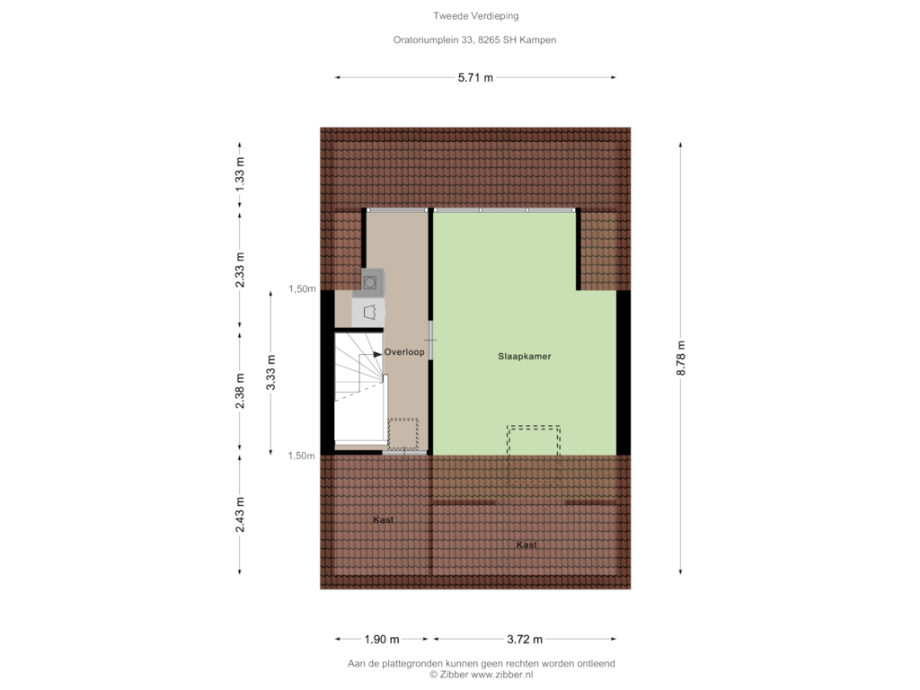 View floorplan of Tweede Verdieping of Oratoriumplein 33