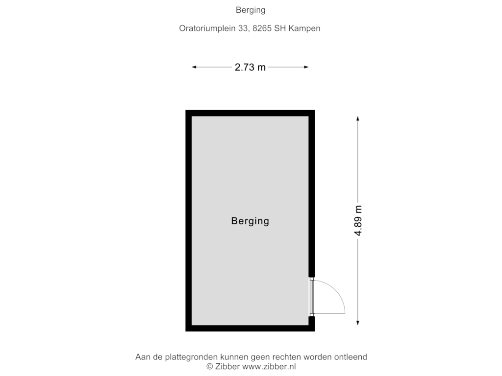 View floorplan of Berging of Oratoriumplein 33