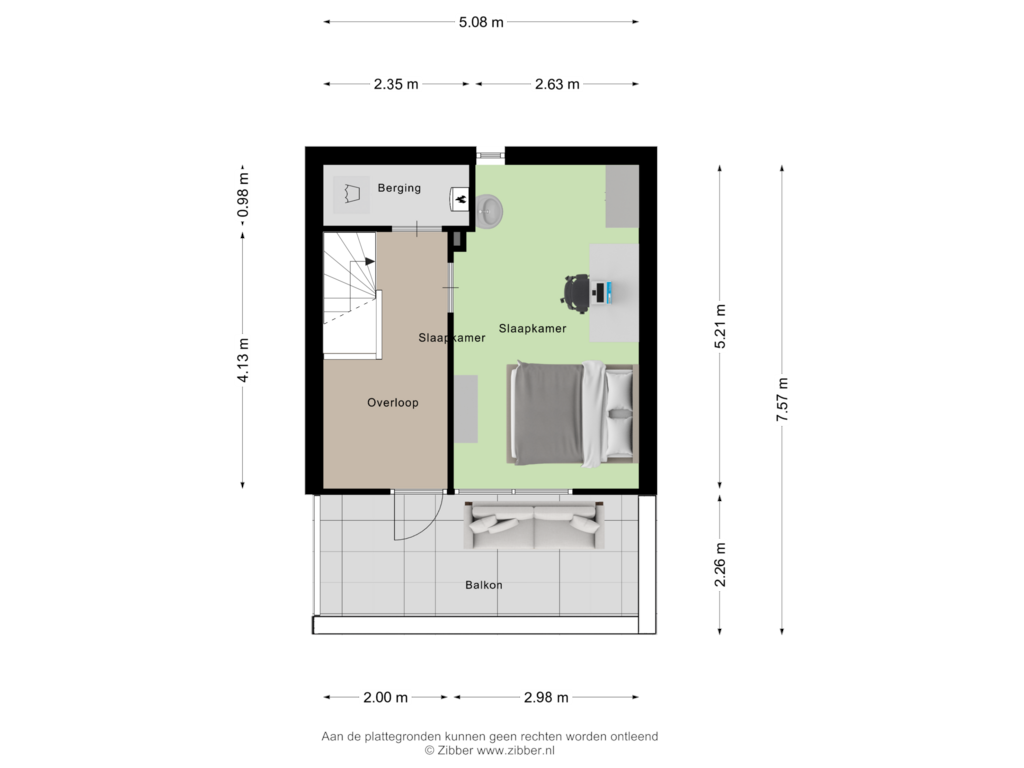 Bekijk plattegrond van Tweede Verdieping van Schiestraat 36