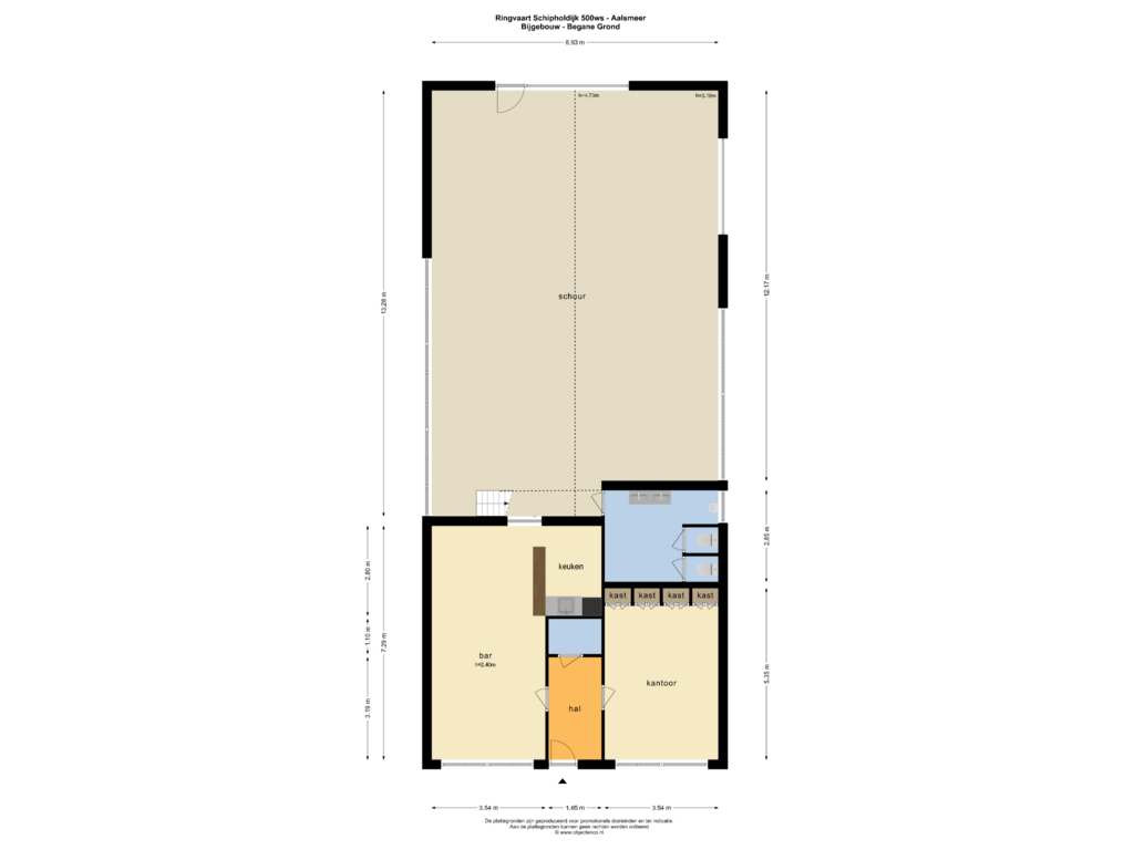 View floorplan of BIJGEBOUW - BEGANE GROND of Ringvaart-Schipholdijk 500-WS