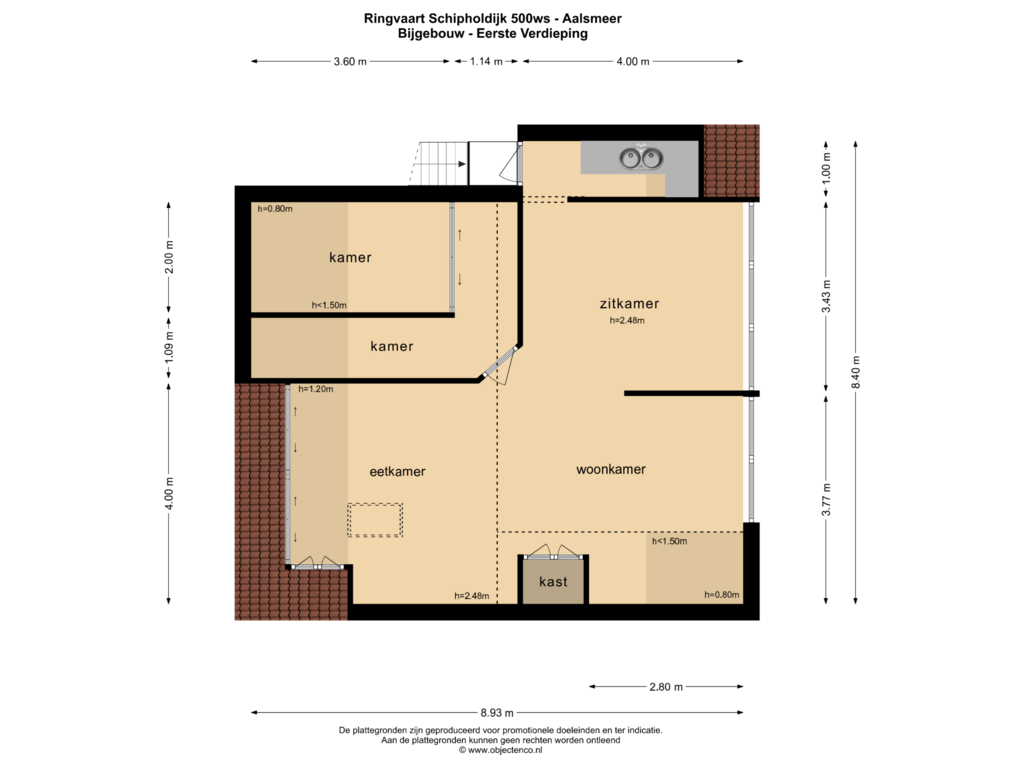 View floorplan of BIJGEBOUW - EERSTE VERDIEPING of Ringvaart-Schipholdijk 500-WS