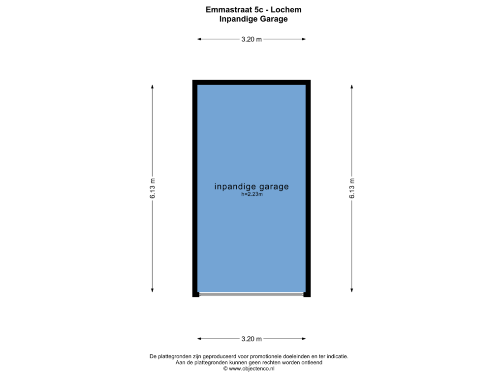 Bekijk plattegrond van INPANDIGE GARAGE van Emmastraat 5-C