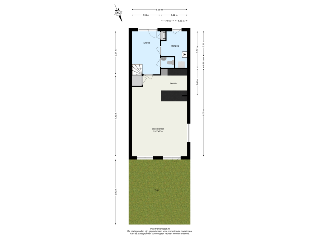 Bekijk plattegrond van Begane Grond tuin van De Savornin Lohmanlaan 16