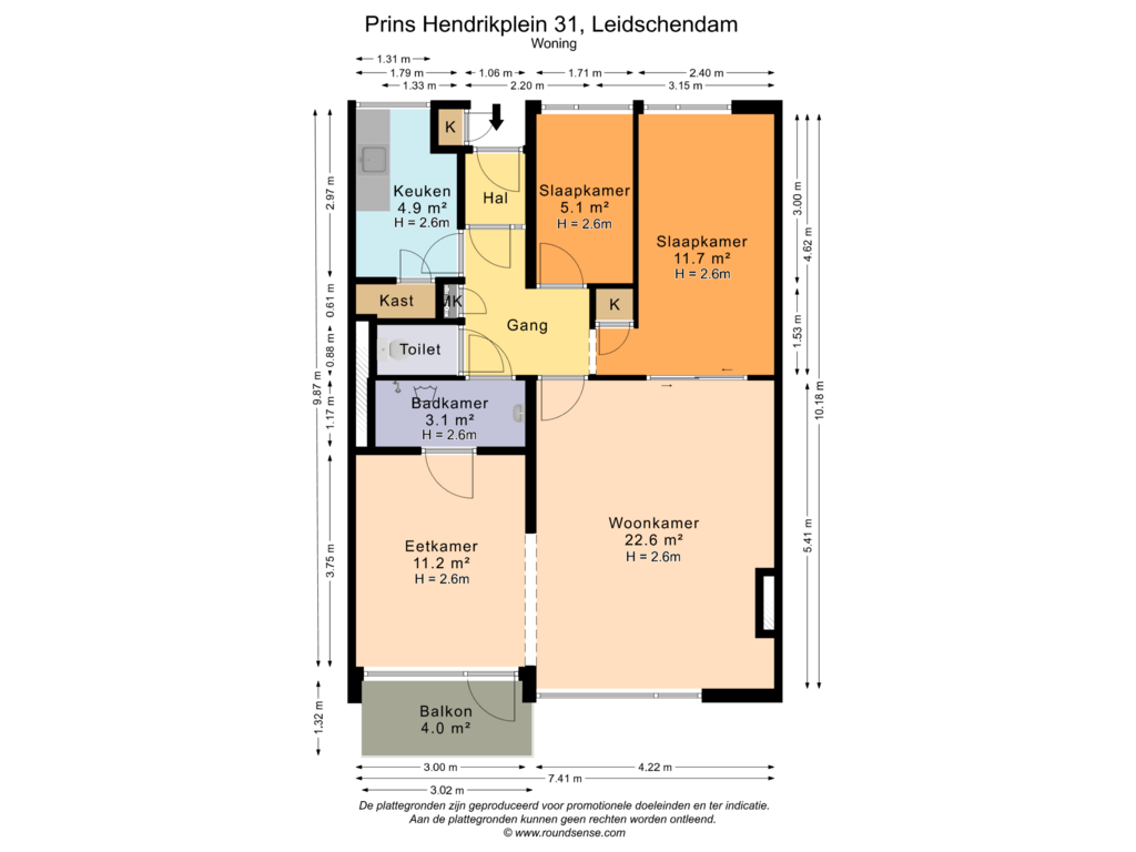 View floorplan of Woning of Prins Hendrikplein 31