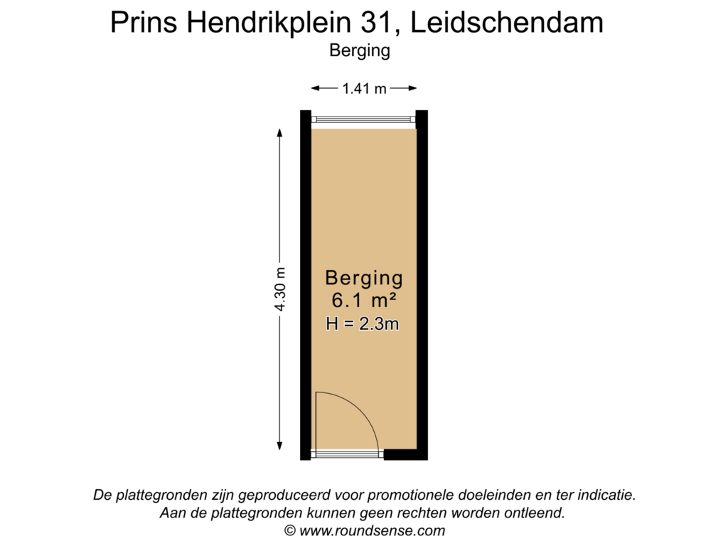 View floorplan of Berging of Prins Hendrikplein 31