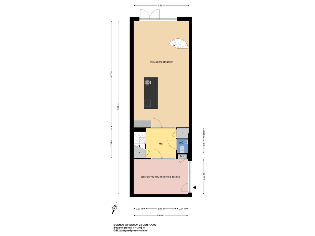 View floorplan of Begane grond of Buenos Aireshof 28