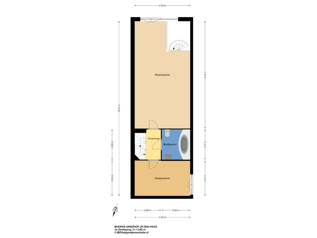 View floorplan of 1e Verdieping of Buenos Aireshof 28