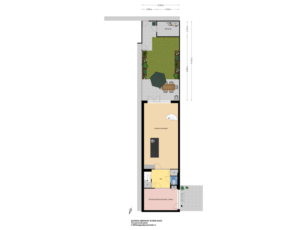 View floorplan of Perceel of Buenos Aireshof 28