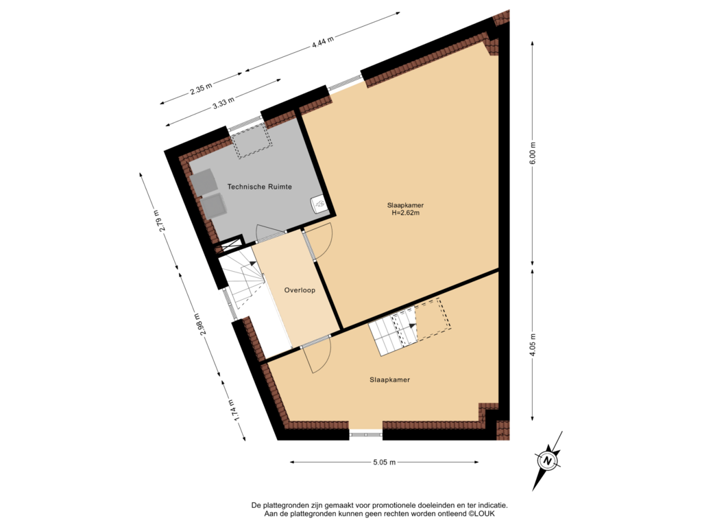 View floorplan of 3e Verdieping of Zaagmolenstraat 59