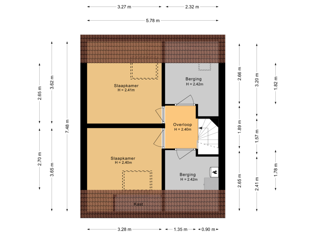 View floorplan of 2e verdieping of Kamilleveld 3