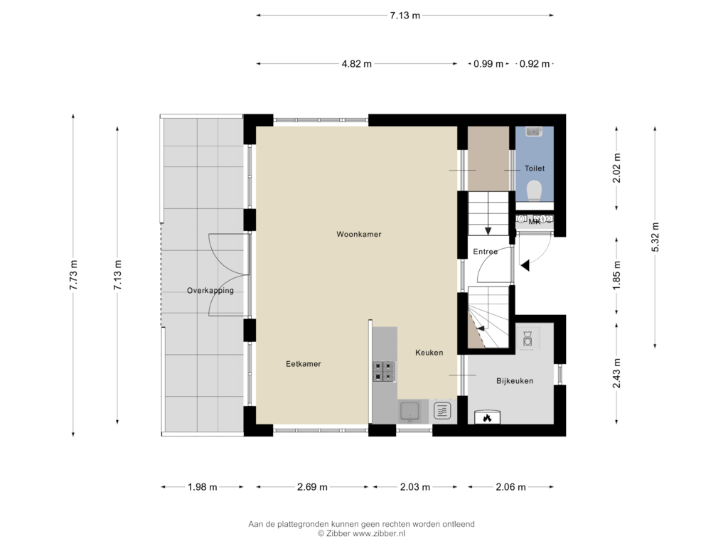 Bekijk plattegrond van Begane grond van De Bloemert 1-231