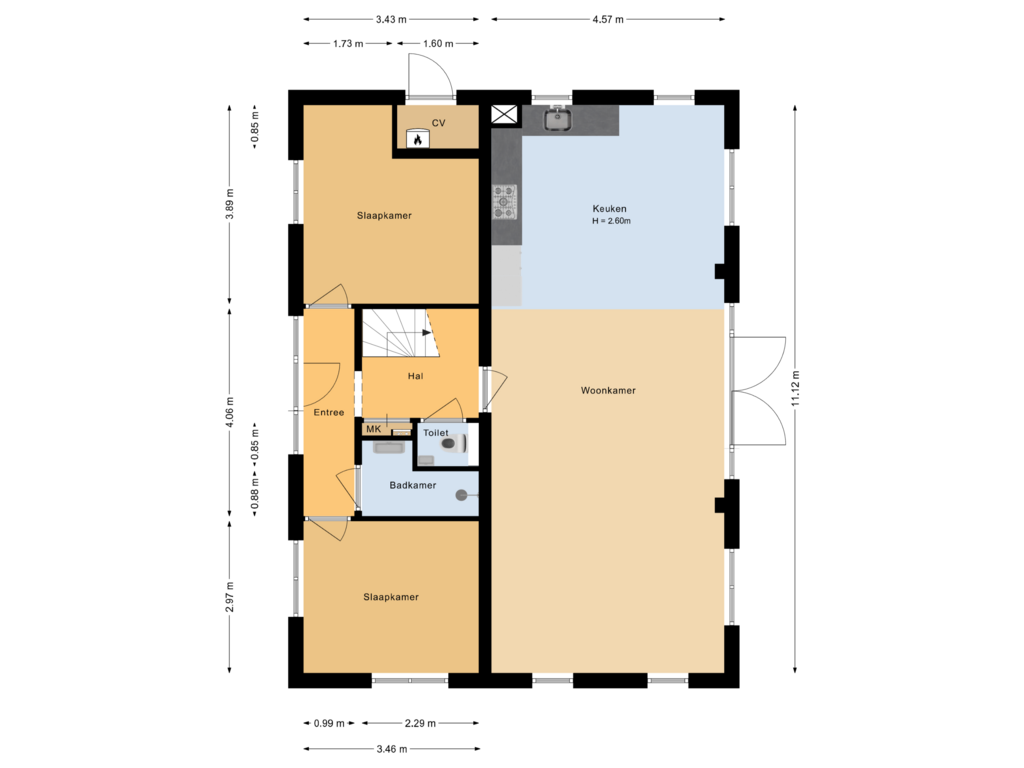 Bekijk plattegrond van Begane grond van Baanstpoldersedijk 4-426