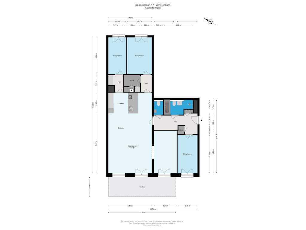 View floorplan of Appartement of Spadinalaan 17