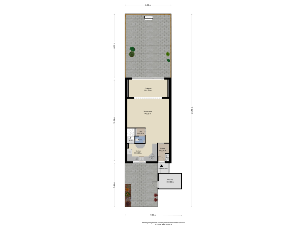 View floorplan of Begane grond-Tuin of Simon Vestdijk-erf 117