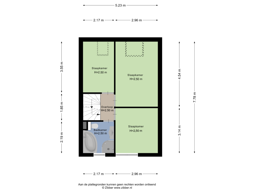 View floorplan of Eerste verdieping of Simon Vestdijk-erf 117