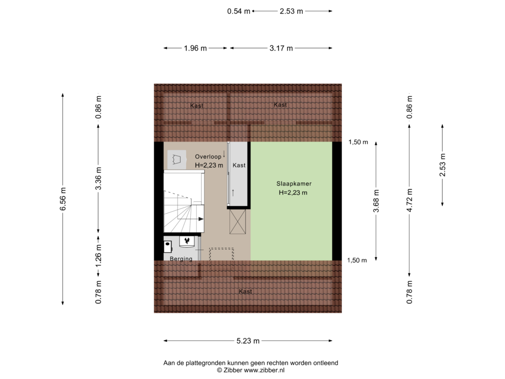 View floorplan of Tweede verdieping of Simon Vestdijk-erf 117