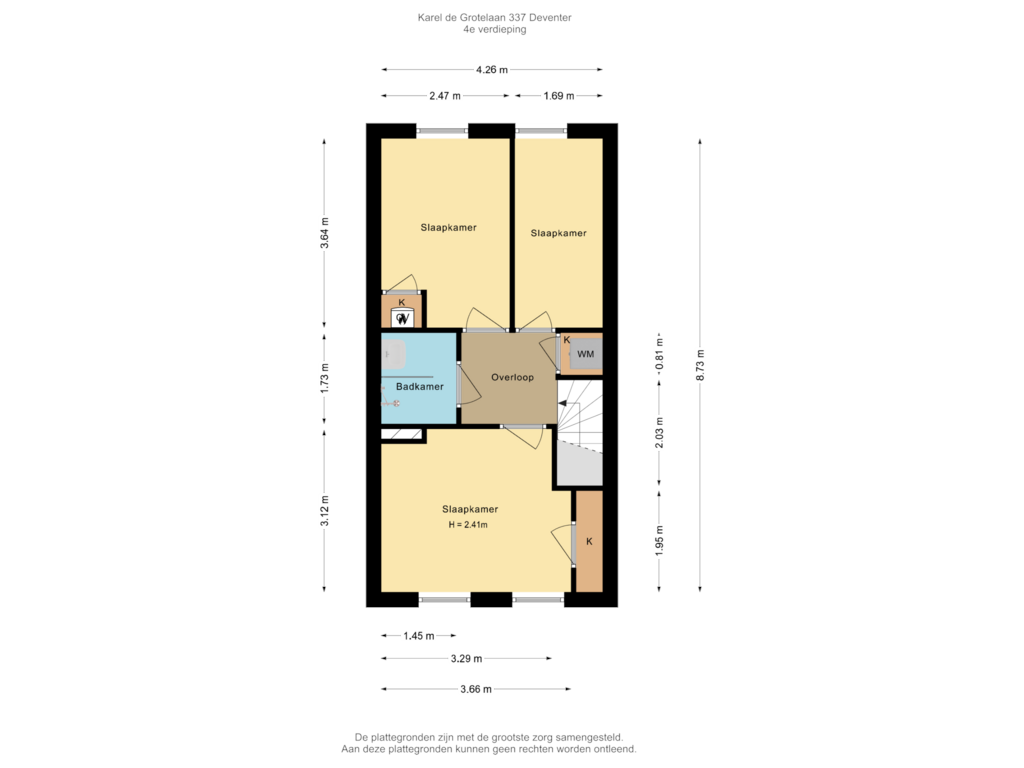 View floorplan of 4e verdieping of Karel de Grotelaan 337