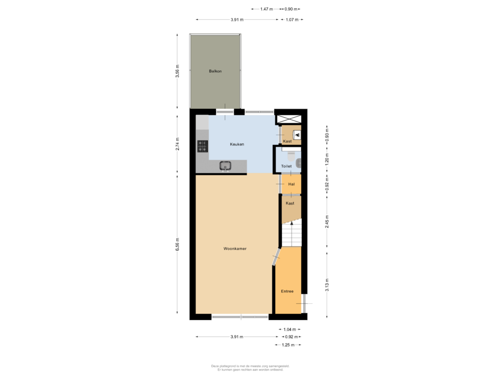 View floorplan of Eerste verdieping of Alerdincksingel 63