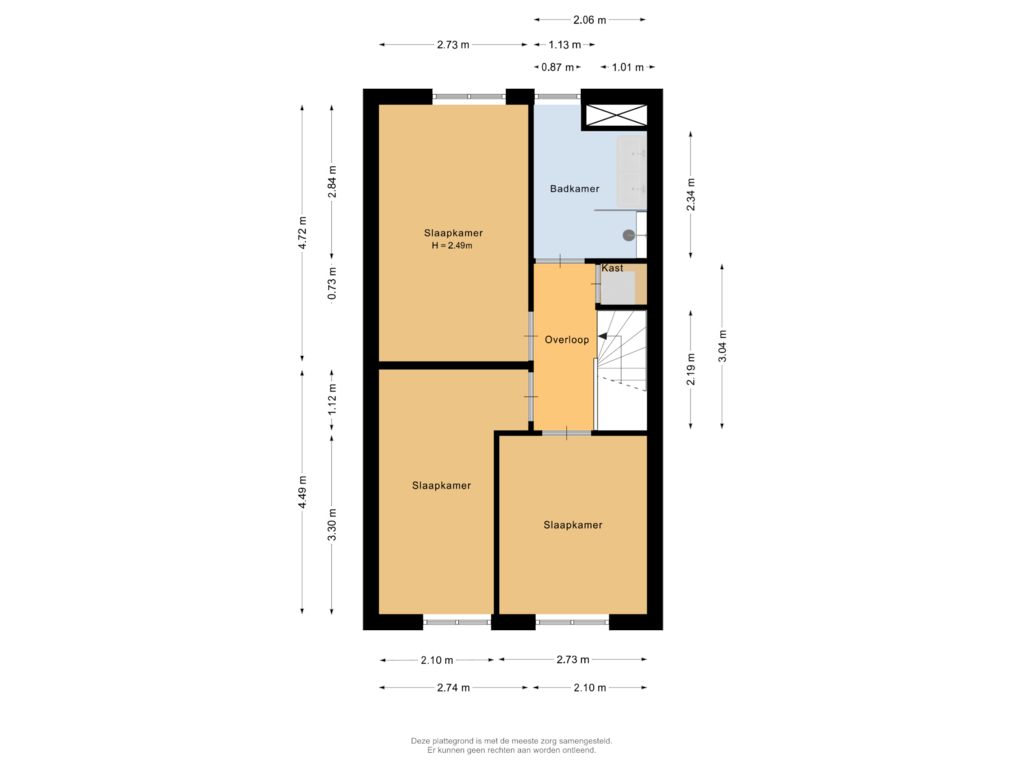 View floorplan of Tweede verdieping of Alerdincksingel 63