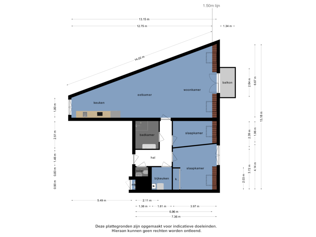 View floorplan of Appartement of Prins Frederikplein 525