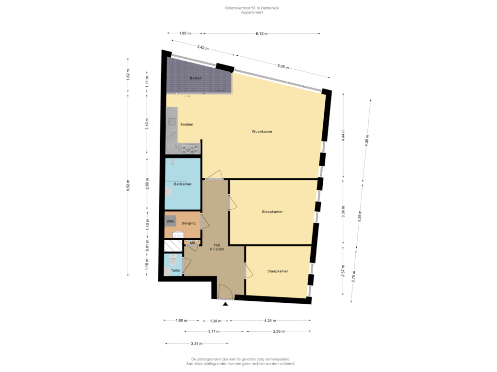 Bekijk plattegrond van Appartement van Oldenallerhout 56