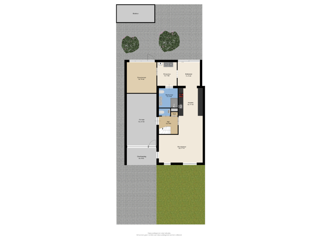 Bekijk plattegrond van Begane grond + tuin van Hagenakkers 23