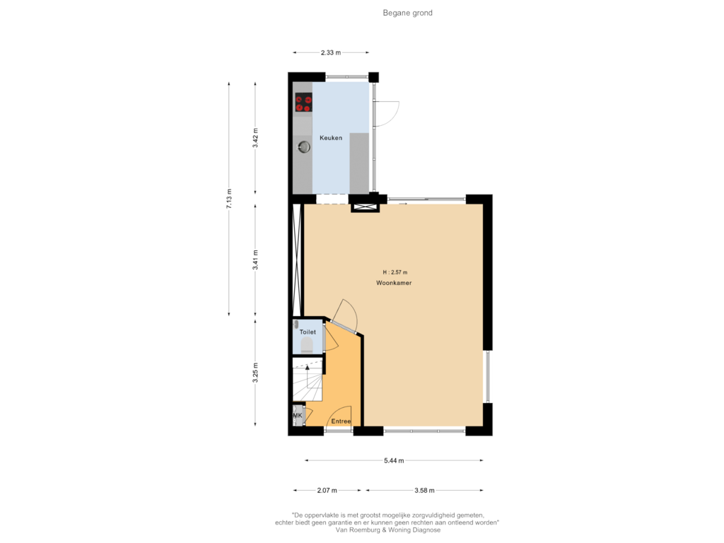 Bekijk plattegrond van Begane grond van Jan Kampstraat 7