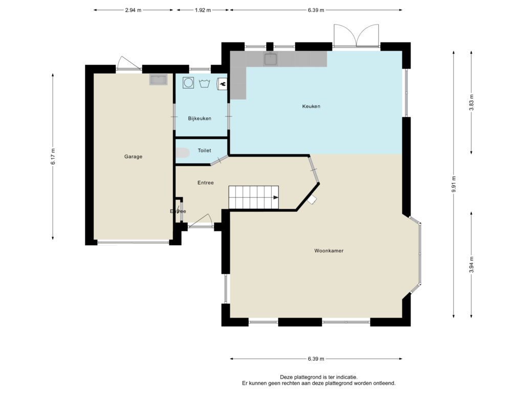 Bekijk plattegrond van Begane grond van Krommaat 20