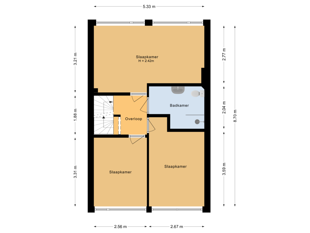 Bekijk plattegrond van Eerste verdieping van Meerkoetstraat 48