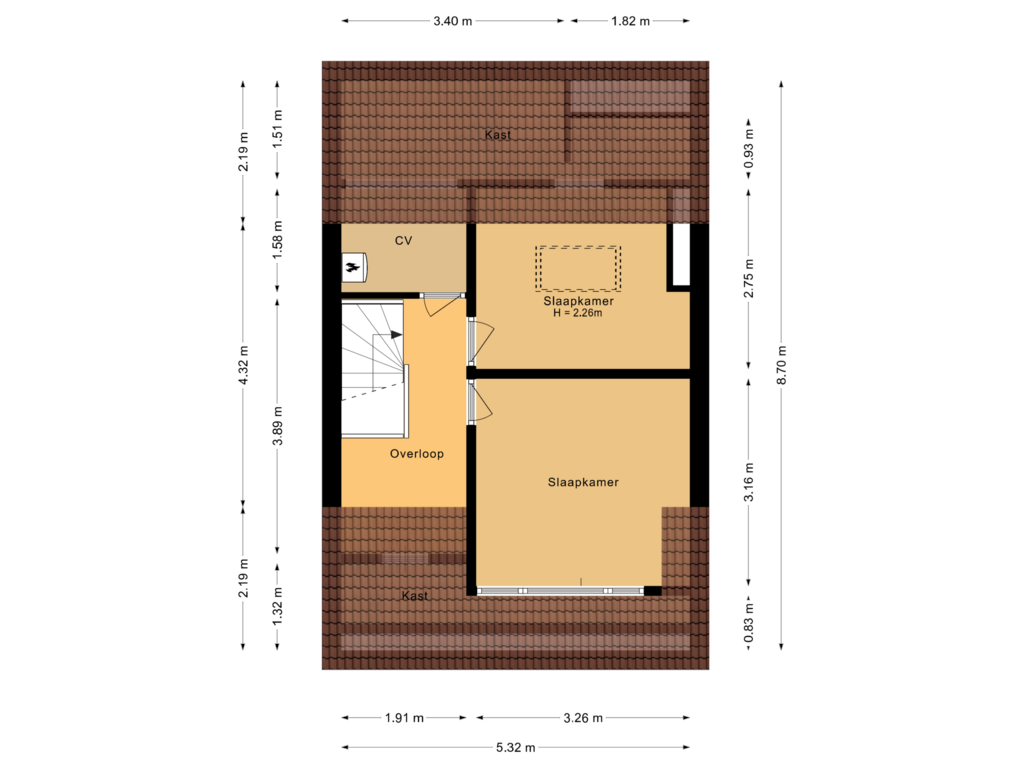 Bekijk plattegrond van Tweede verdieping van Meerkoetstraat 48