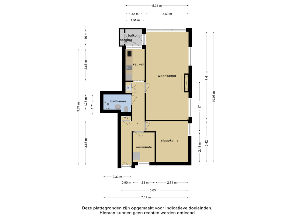 View floorplan of Appartement of Kanaalstraat 120-A