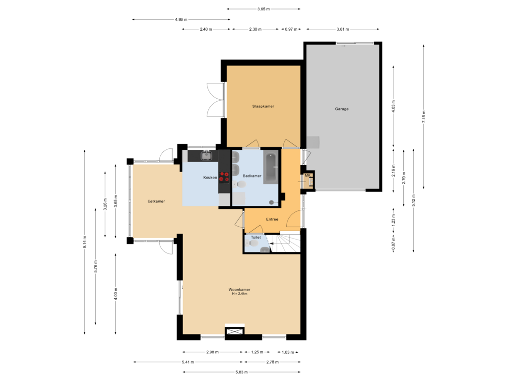 Bekijk plattegrond van Begane grond van Beukenhof 37