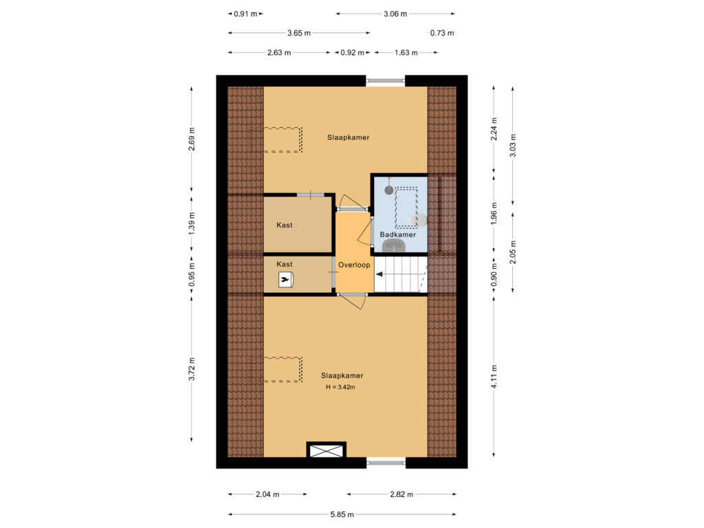 Bekijk plattegrond van Eerste verdieping van Beukenhof 37