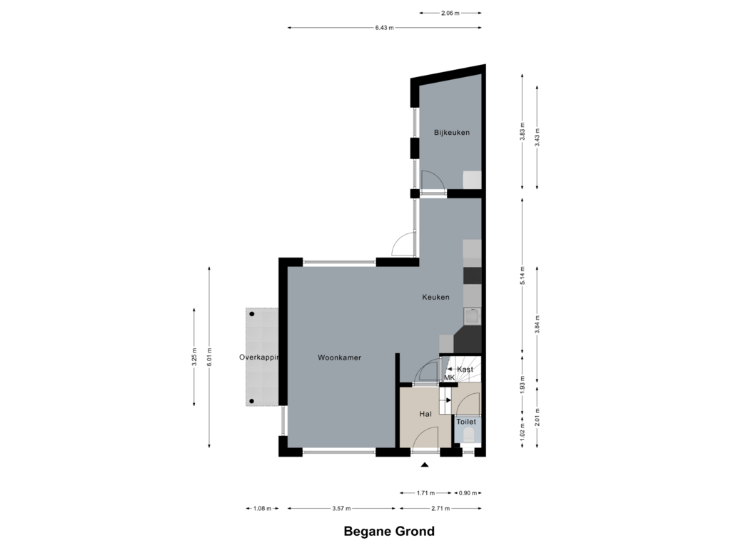 Bekijk plattegrond van Begane Grond van Louis Beerenbrouckstraat 44