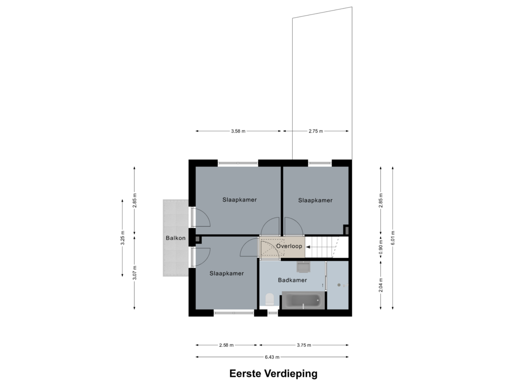 Bekijk plattegrond van Eerste Verdieping van Louis Beerenbrouckstraat 44