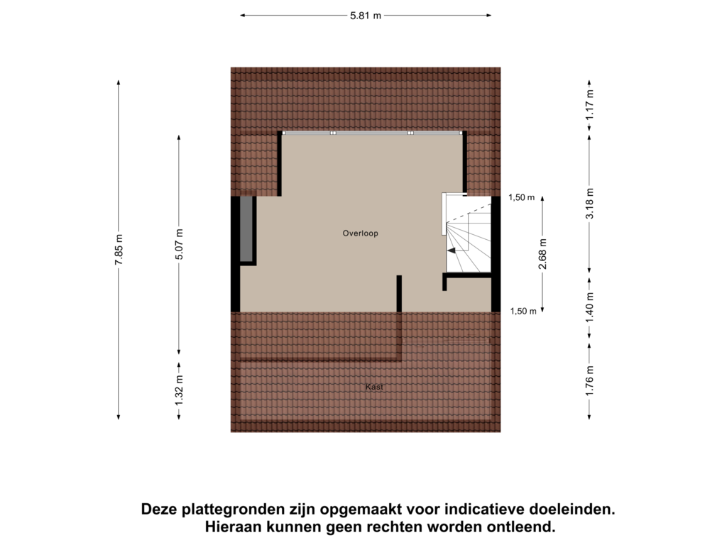 View floorplan of Tweede verdieping of Joos Banckertstraat 2