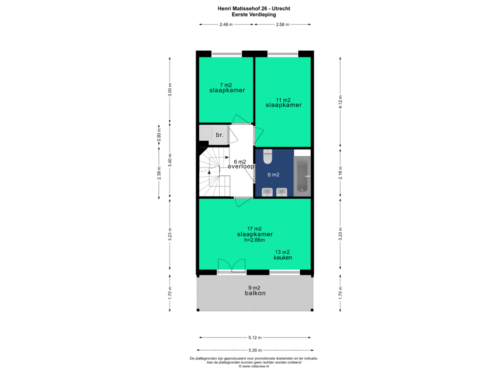 Bekijk plattegrond van EERSTE VERDIEPING van Henri Matissehof 26