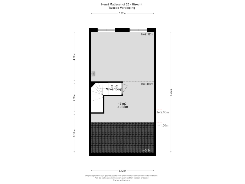 Bekijk plattegrond van TWEEDE VERDIEPING van Henri Matissehof 26