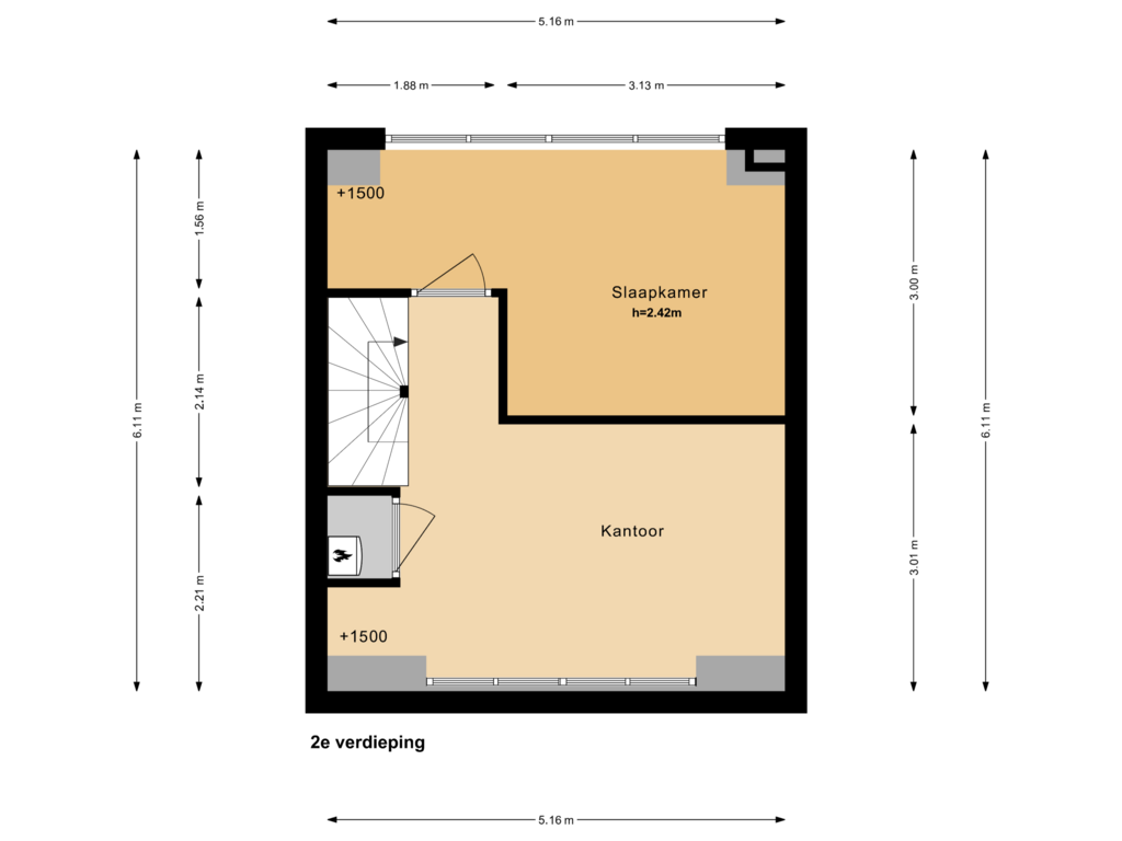 Bekijk plattegrond van 2e verdieping van H. Reptonstraat 54