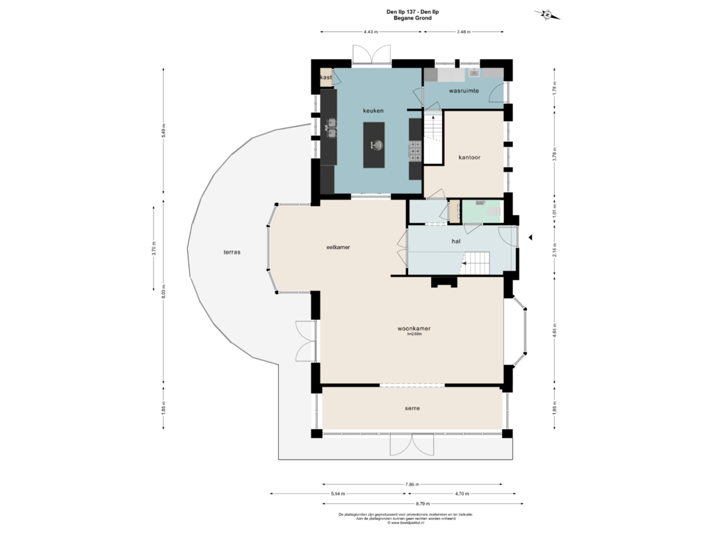 Bekijk plattegrond van BEGANE GROND van Den Ilp 137